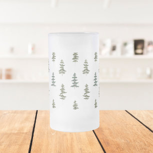 Trendig Winter   JULGRAN MÖNSTER Frostat Ölglas