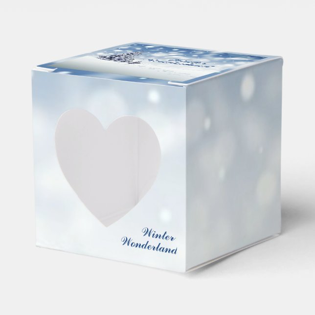 Trendig Wintry Winter Wonderland Heart Presentaskar (Framsidan Sidan)