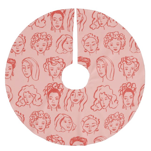Trendig Woman Ansikte Hand plockade Julgransmatta Borstad Polyester (Framsidan)