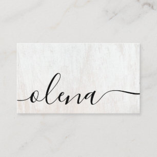 Trendig Wood Script Calligraphy Visitkort