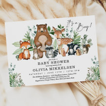 Trendig Woodland Animals Forest Boy Baby Shower