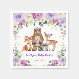 Trendig Woodland Baby Forest Animals Birthday Pappersservett