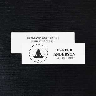 Trendig Yoga Instructor Professionell Logotyp Busi Mini Visitkort