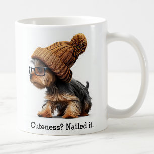 Trendig Yorkie med Coola Hipster Vibes Kaffemugg