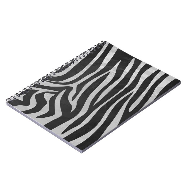 Trendig Zebra Animal Print Mönster skapat av Imagi Anteckningsbok Med Spiral (Vänstra Sidan)
