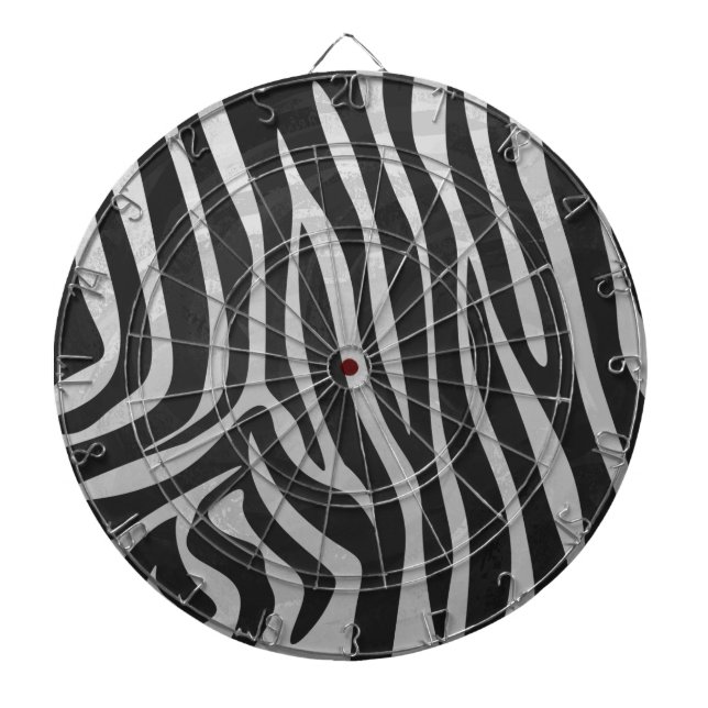 Trendig Zebra Animal Print Mönster skapat av Imagi Darttavla (Framsidan)