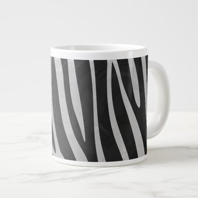 Trendig Zebra Animal Print Mönster skapat av Imagi Jumbo Mugg (Framsida höger)