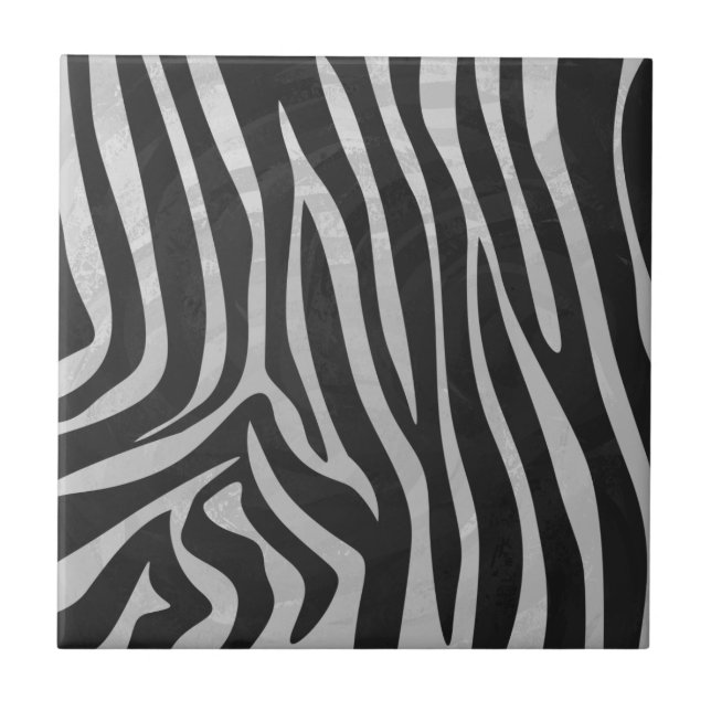 Trendig Zebra Animal Print Mönster skapat av Imagi Kakelplatta (Framsidan)