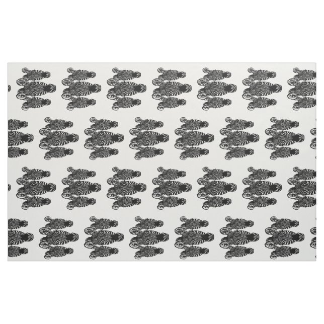 Trendig Zebra Herd vid Zebra tryck Tyg (Fat Quarter)