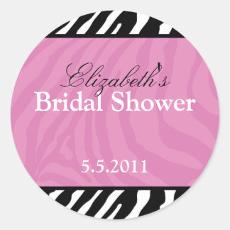 Trendig Zebra Rand Anpassade Favor Stickers Runt Klistermärke