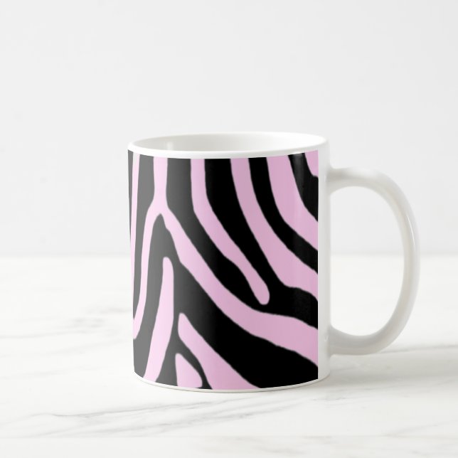 Trendig zebra rosa monogram kaffemugg (Höger)