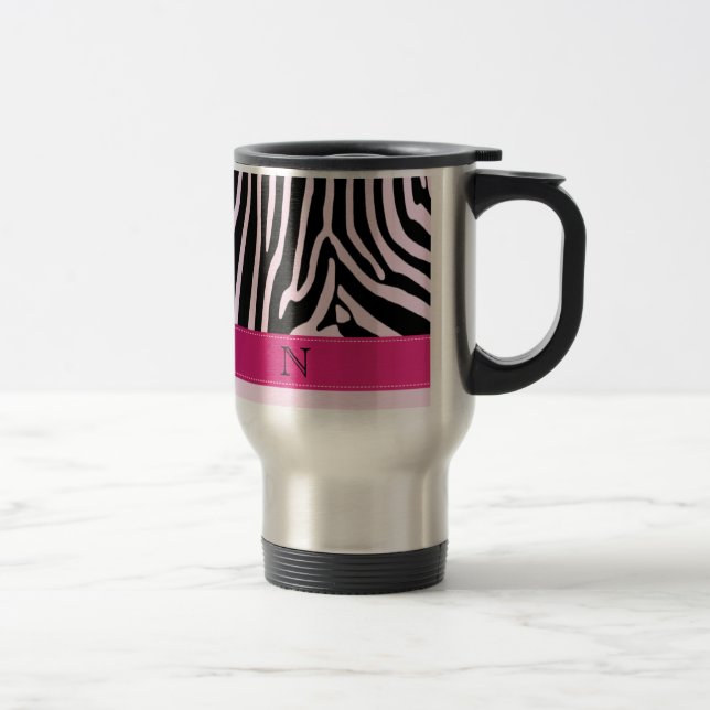 Trendig zebra rosa monogram resemugg (Höger)