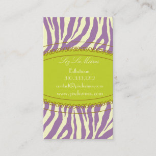 Trendig zebra tryck, lavender visitkort