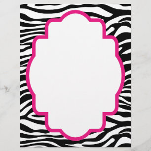 Trendig Zebra tryck med Rosa Customized Letterhead