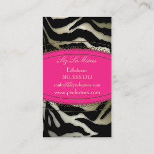 Trendig zebra tryck, mörk brun visitkort