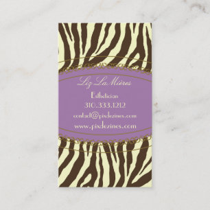Trendig zebra tryck, mörk brun visitkort