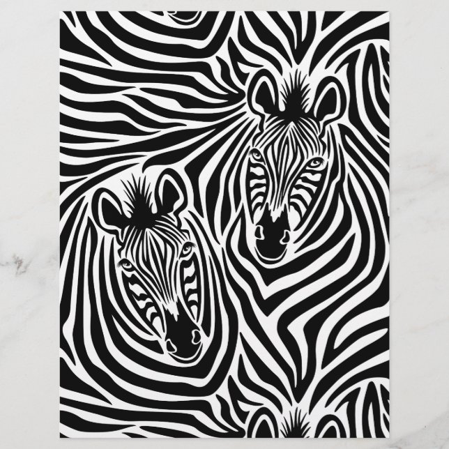 Trendig Zebra tryck Svarta och vita Mönster (Framsida)