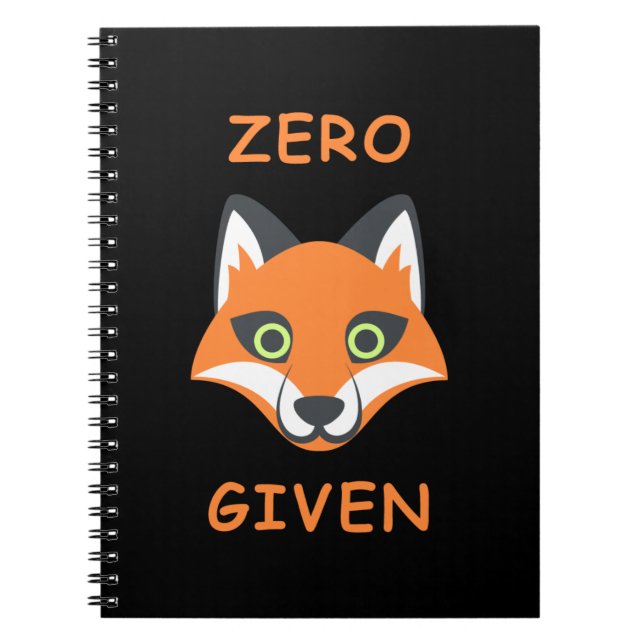 Trendig Zero Fox Given fras Emoji Tecknad Anteckningsbok (Framsidan)