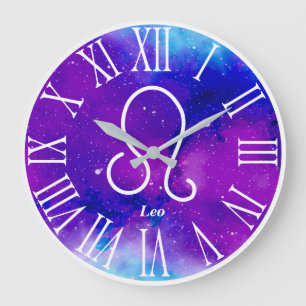 Trendig Zodiac Nebula Leo Symbol Stor Klocka