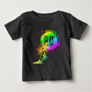 trendiga 80-tals solnedgång palmträd t shirt
