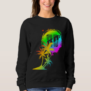 trendiga 80-tals solnedgång palmträd t shirt