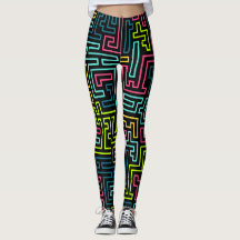 Trendiga 80-talsmönstrade Leggings