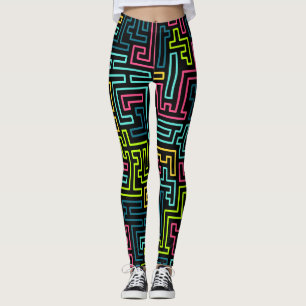 Trendiga 80-talsmönstrade Leggings