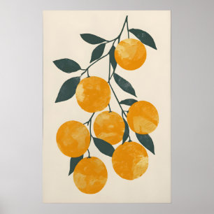Trendiga apelsiner Digital konsttryck - Minimalist Poster