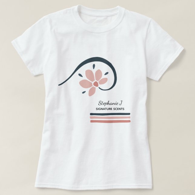 Trendiga blom-essentiella oljor Aromaterapi T Shirt (Design framsida)