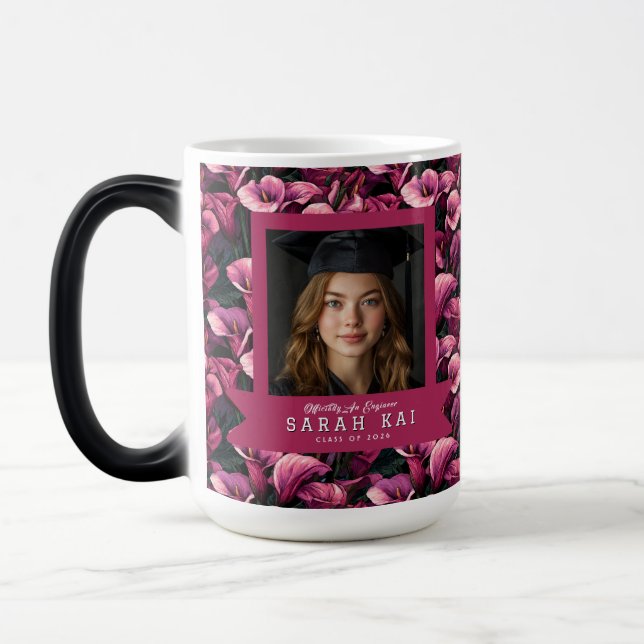 Trendiga Calla Lilior Blomma Examen Klass Av Magisk Mugg (Vänster)