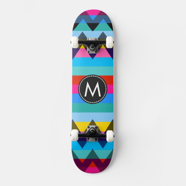 Trendiga Chevron-ränder Mönster #27 Skateboard Bräda 19,5 Cm (Framsida)