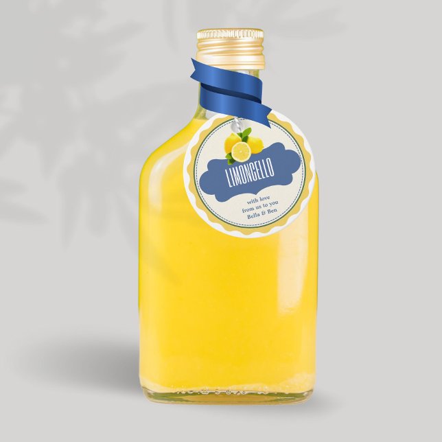 Trendiga citroner Hemmagjord Limoncello-flaska eti Gåvor Etiketter (Skapare uppladdad)