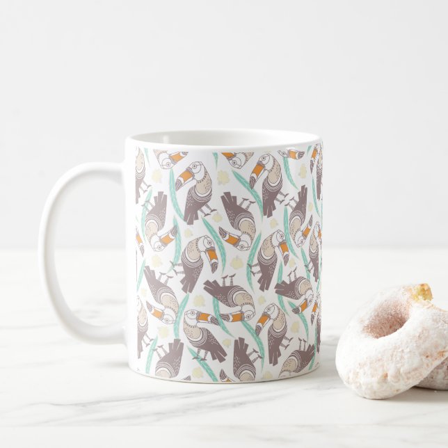 Trendiga exotiska tukaner kaffemugg (Med munk)