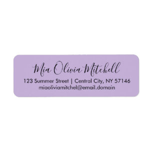 Trendiga färgen Soft Violet Eleganta returadresset Returadress Etikett