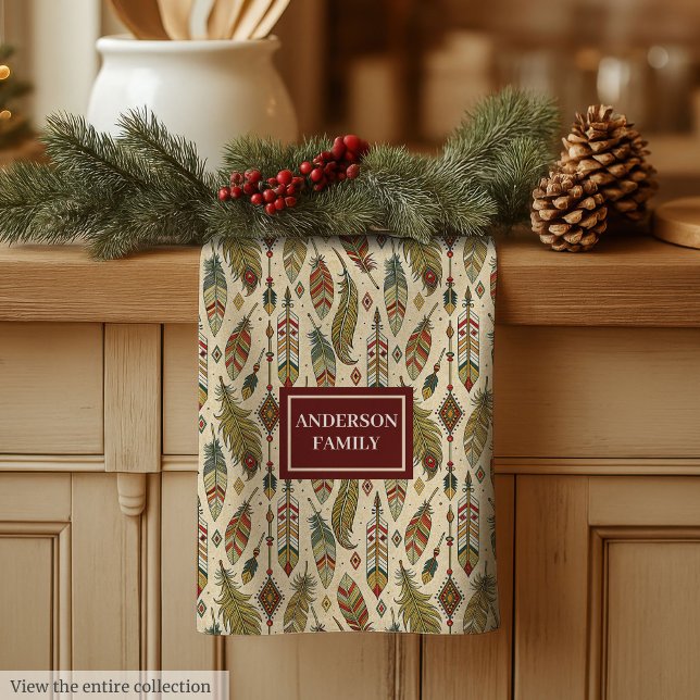 Trendiga Färger Köks Handduk Boho Anpassat Namn Gå Kökshandduk (Trendy Colors Kitchen Towel Boho Custom Name Gift)