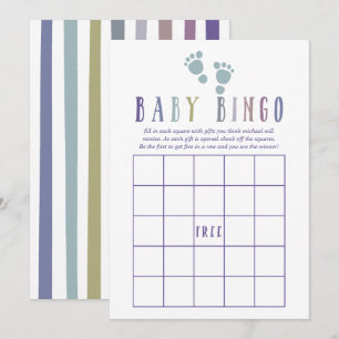 Trendiga färger Pojke Baby Shower Baby Bingo Inbjudningar