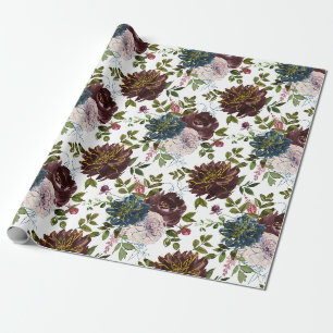 Trendiga färgkombinationer Blommigt mönster Presentpapper