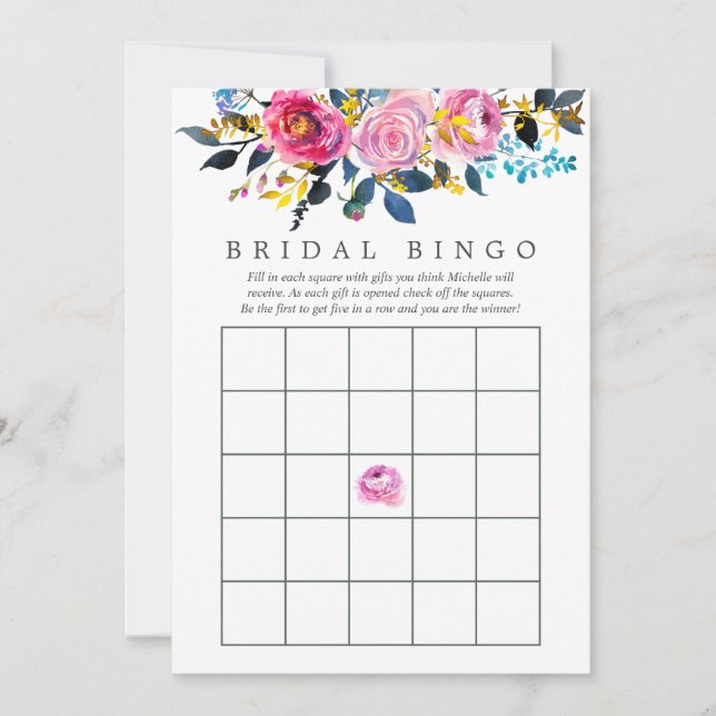 Trendiga färgnyanser Vattenfärg Blommig Bröllop Bi (Framsida)