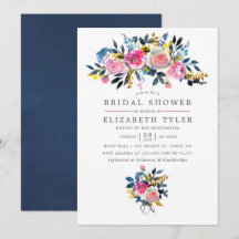 Trendiga färgnyanser Watercolor Blommig Bröllopsdu