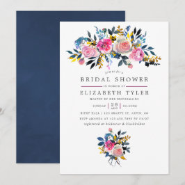 Trendiga färgnyanser Watercolor Blommig Bröllopsdu Inbjudningar