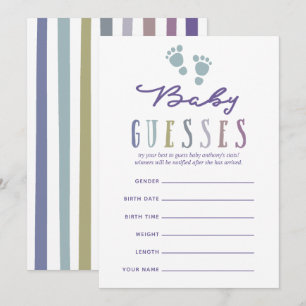 Trendiga färgvägar Pojke Baby Shower Baby Gissning Inbjudningar