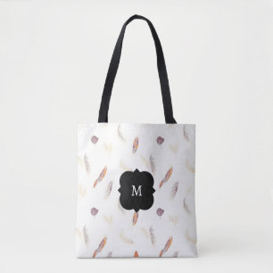 Trendiga Fjädrar Lyx Boho Kollektion Tygkasse