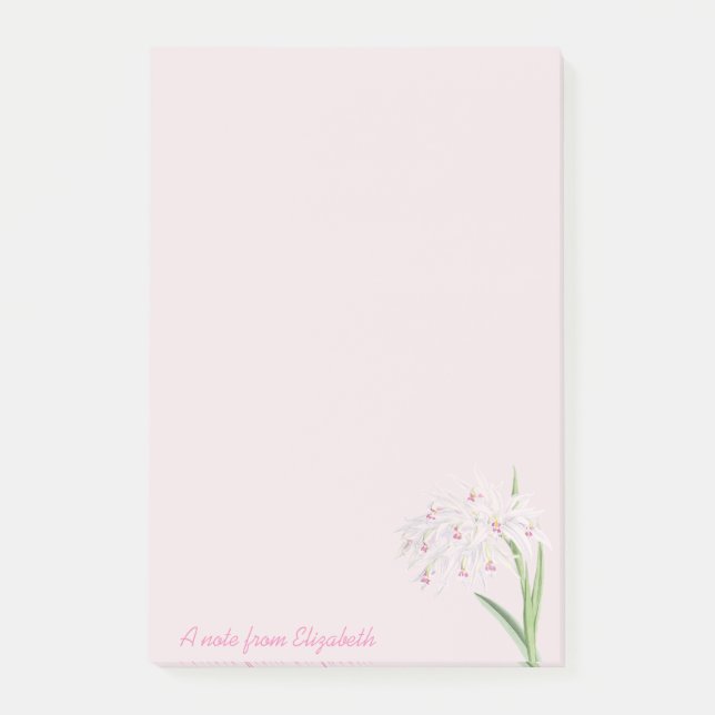 Trendiga flickaktiga blommor - Personlig Post-it Block (Framsida)