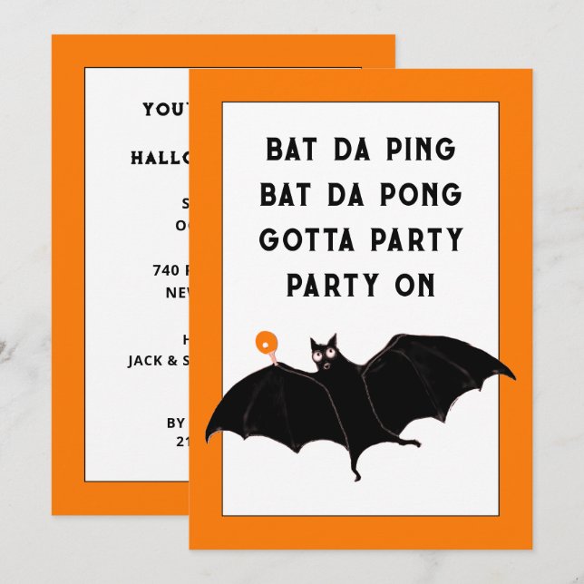 Trendiga Halloween-festinvitationer Inbjudningar (Fram/baksida)