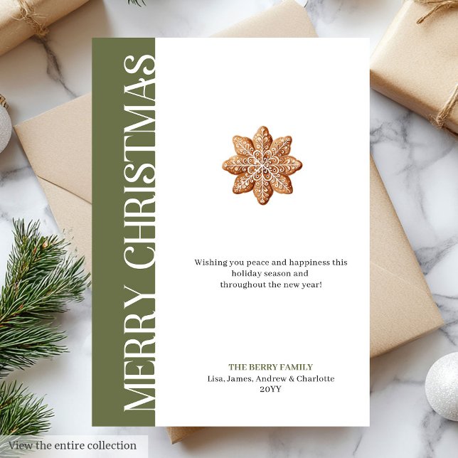 Trendiga jordiga färger Julgodis Holiday Card Julkort (Minimalist Neutral Christmas Greeting Card Design)
