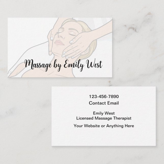 Trendiga Massageterapeut Affärskort Design Visitkort (Fram/baksida)