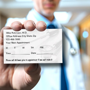 Trendiga men enkla medicinska möteskort tidsbeställning kort