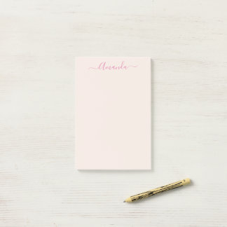 Trendiga mjuka rosa minimalistiska anteckningar post-it block