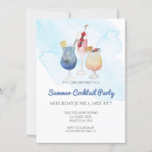 Trendiga moderna sommarcocktail-fest-inbjudningar