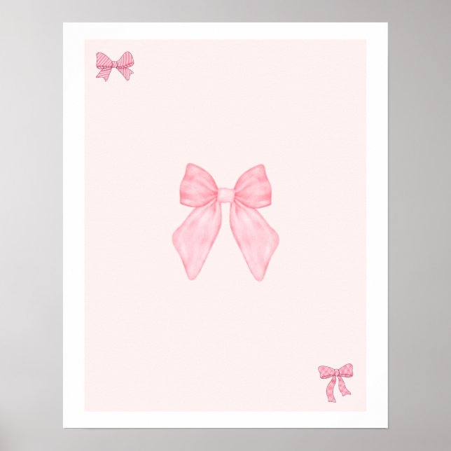 Trendiga rosa bågar väggkonst set, Preppy affisch, (Framsidan)